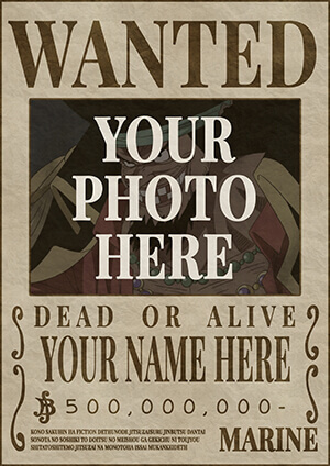 Make One Piece wanted poster online